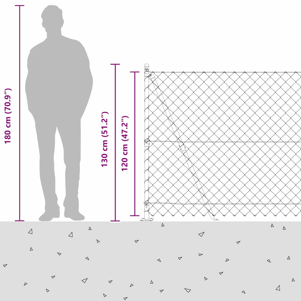 Fence Post Green 10 x 1.2 m (60 x 60 mm mesh) Steel and PVC