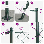 Fence Post Green 10 x 1.5 m (60 x 60 mm mesh) Steel and PVC