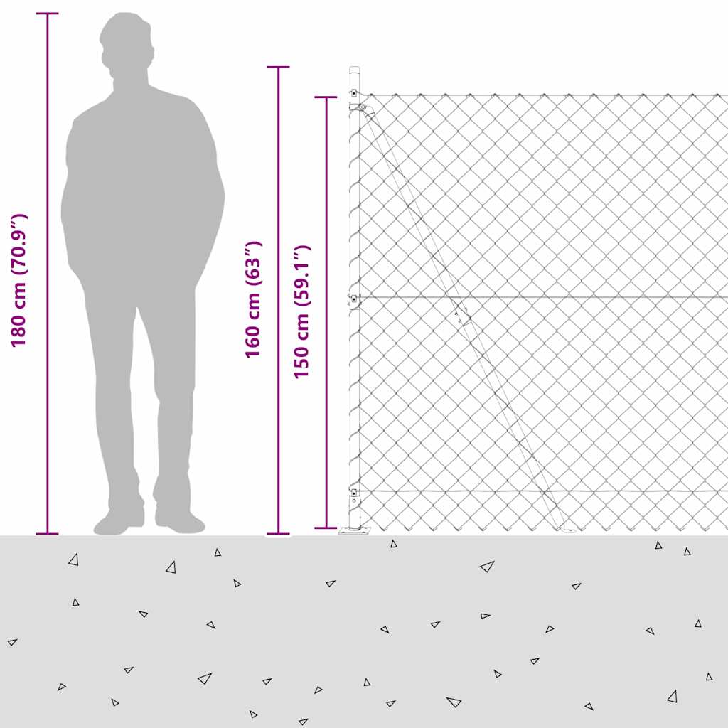 Fence Post Green 10 x 1.5 m (60 x 60 mm mesh) Steel and PVC
