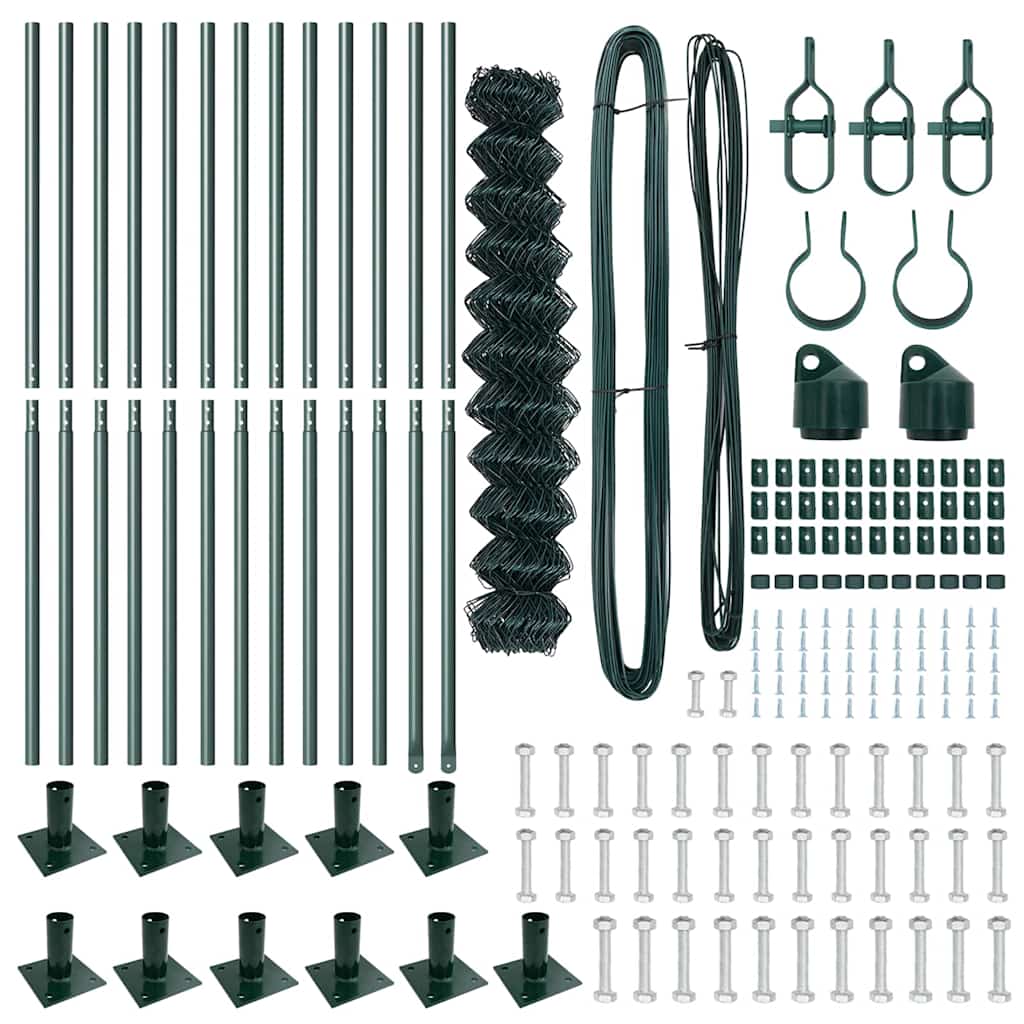 Fence Post Green 25 x 1 m (40 x 40 mm mesh) Steel and PVC