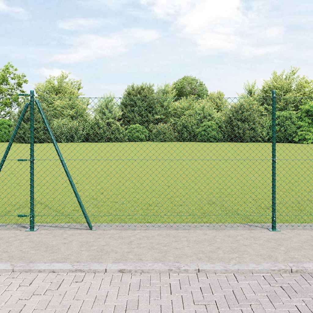 Fence Post Green 25 x 1.2 m (60 x 60 mm mesh) Steel and PVC