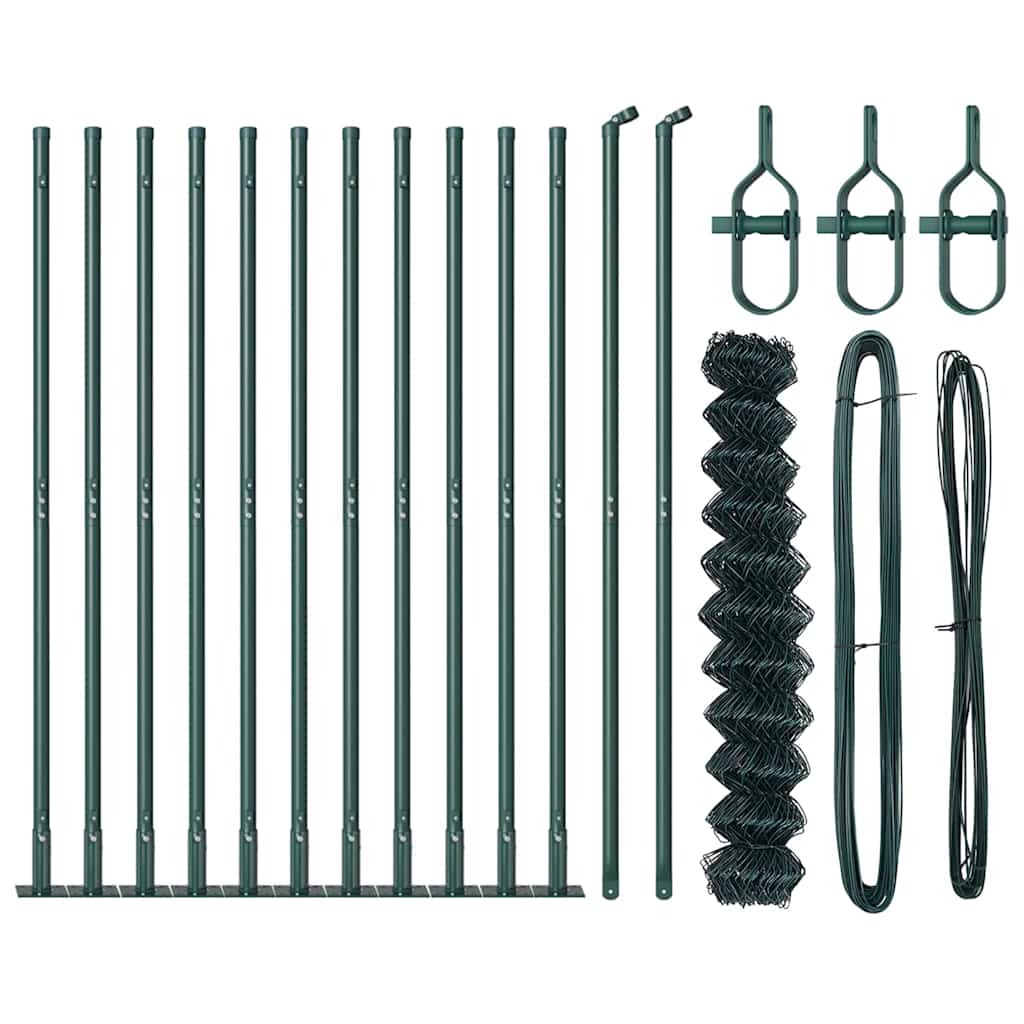 Fence Post Green 25 x 1.2 m (60 x 60 mm mesh) Steel and PVC