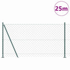 Fence Post Green 25 x 1.2 m (60 x 60 mm mesh) Steel and PVC