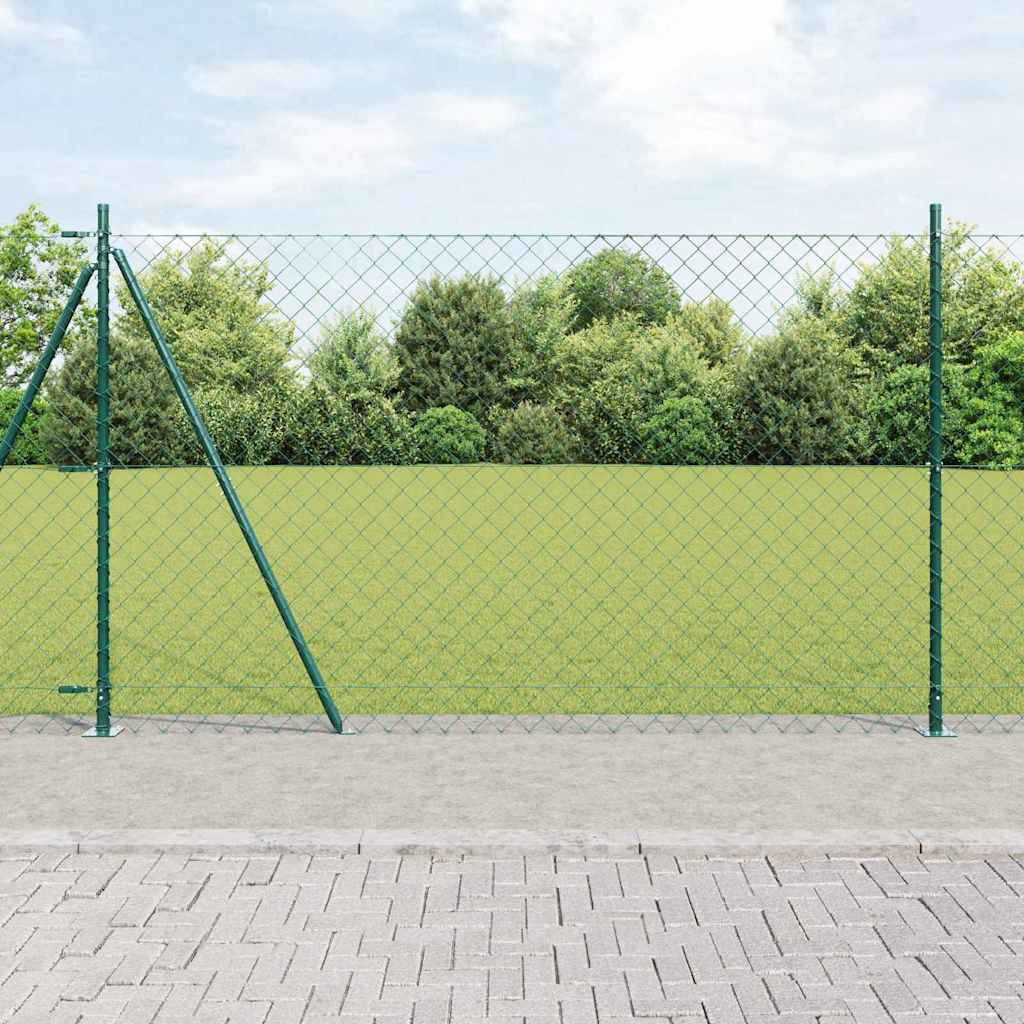 Fence Post Green 25 x 1.4 m (60 x 60 mm mesh) Steel and PVC