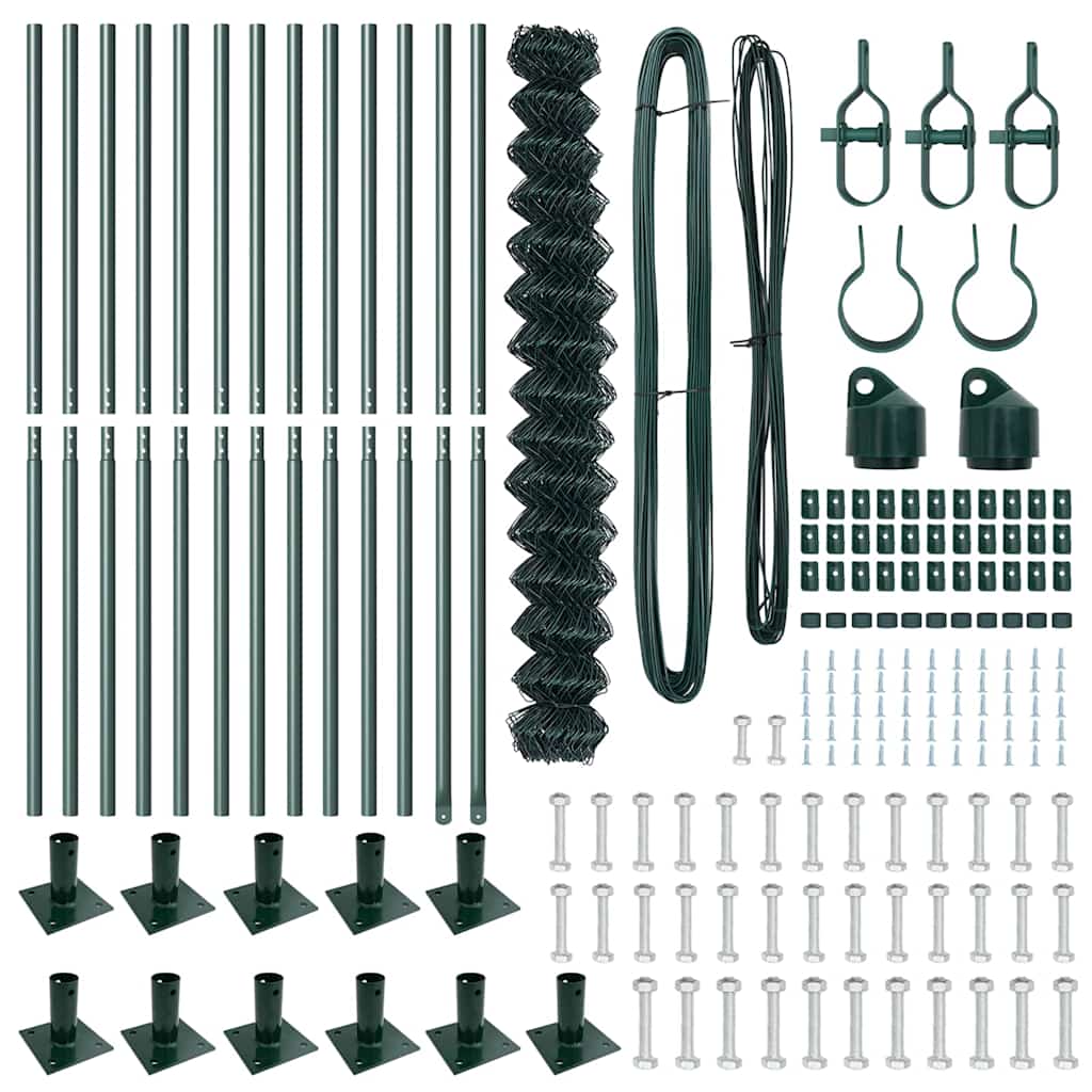Fence Post Green 25 x 1.6 m (60 x 60 mm mesh) Steel and PVC