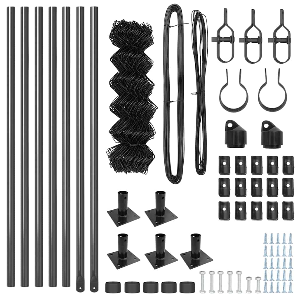 Fence Post Grey 10 x 0.4 m (40 x 40 mm mesh) Steel and PVC