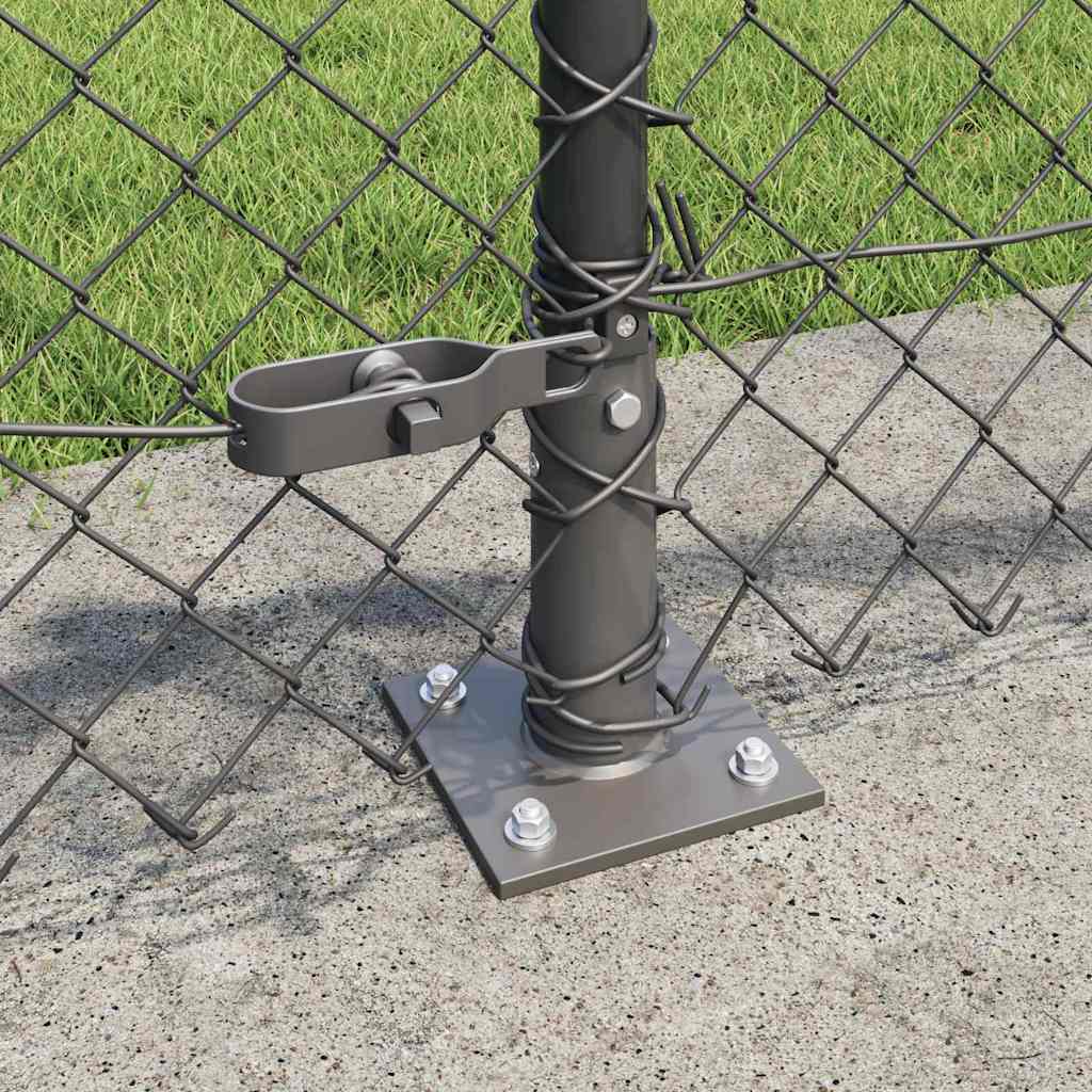 Fence Post Grey 10 x 0.6 m (40 x 40 mm mesh) Steel and PVC