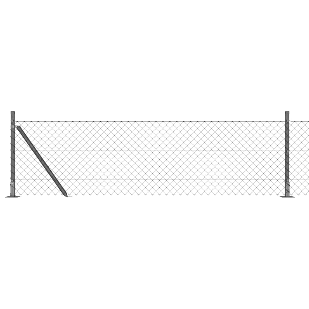 Fence Post Grey 10 x 0.6 m (40 x 40 mm mesh) Steel and PVC
