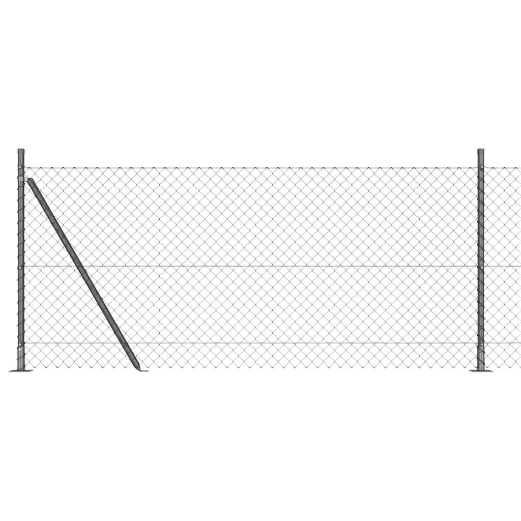 Fence Post Grey 10 x 0.8 m (40 x 40 mm mesh) Steel and PVC