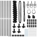 Fence Post Grey 10 x 0.8 m (40 x 40 mm mesh) Steel and PVC