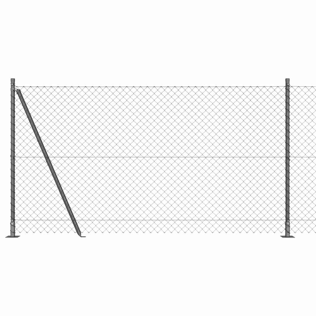 Fence Post Grey 10 x 1.2 m (40 x 40 mm mesh) Steel and PVC