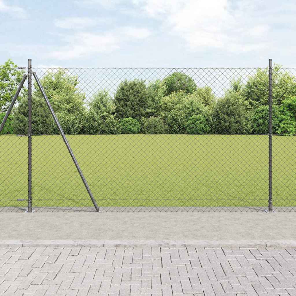 Fence Post Grey 10 x 1.5 m (40 x 40 mm mesh) Steel and PVC