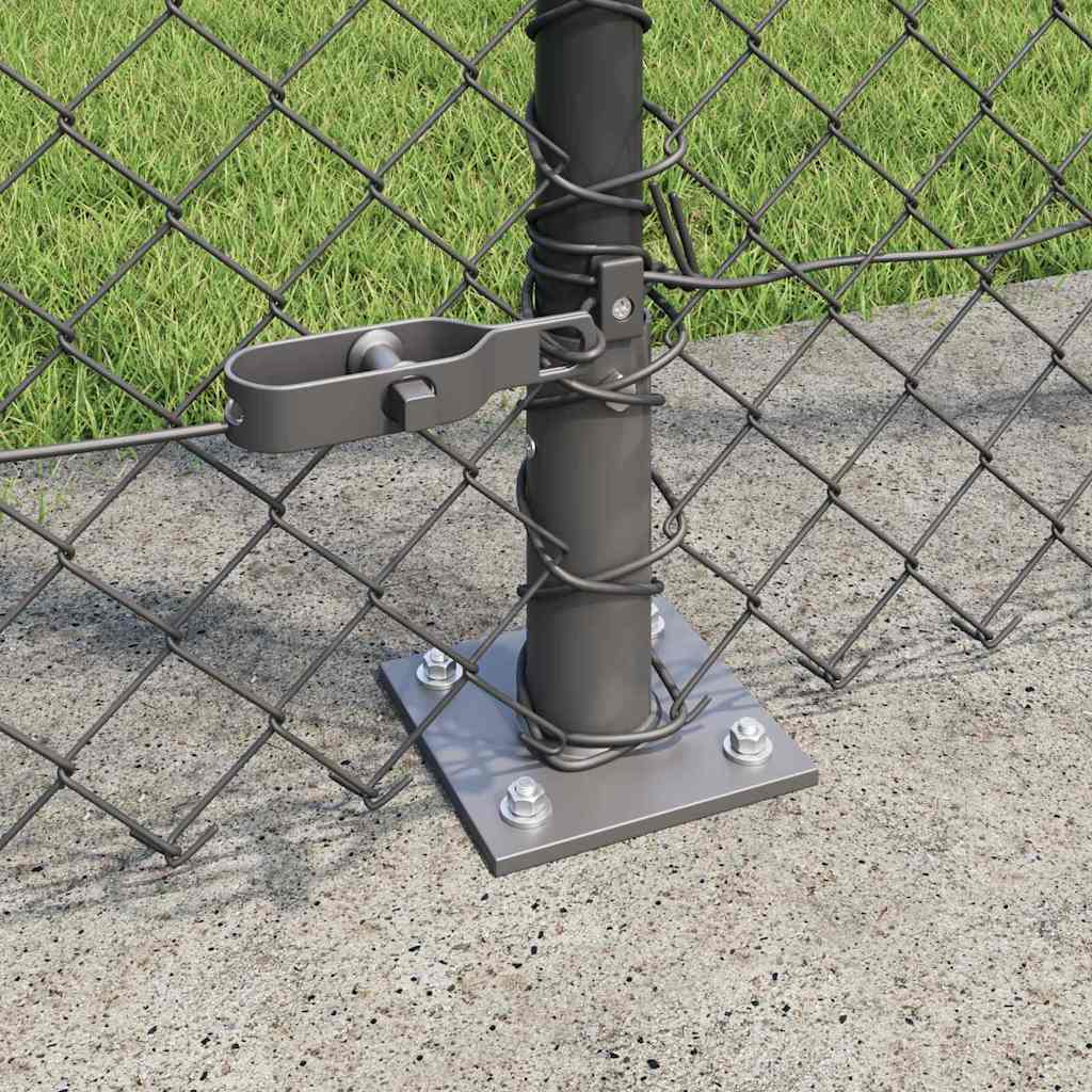 Fence Post Grey 10 x 1.6 m (40 x 40 mm mesh) Steel and PVC