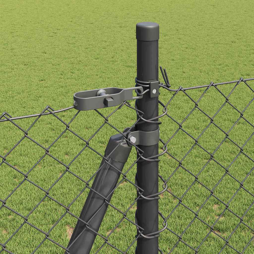 Fence Post Grey 10 x 1.6 m (40 x 40 mm mesh) Steel and PVC