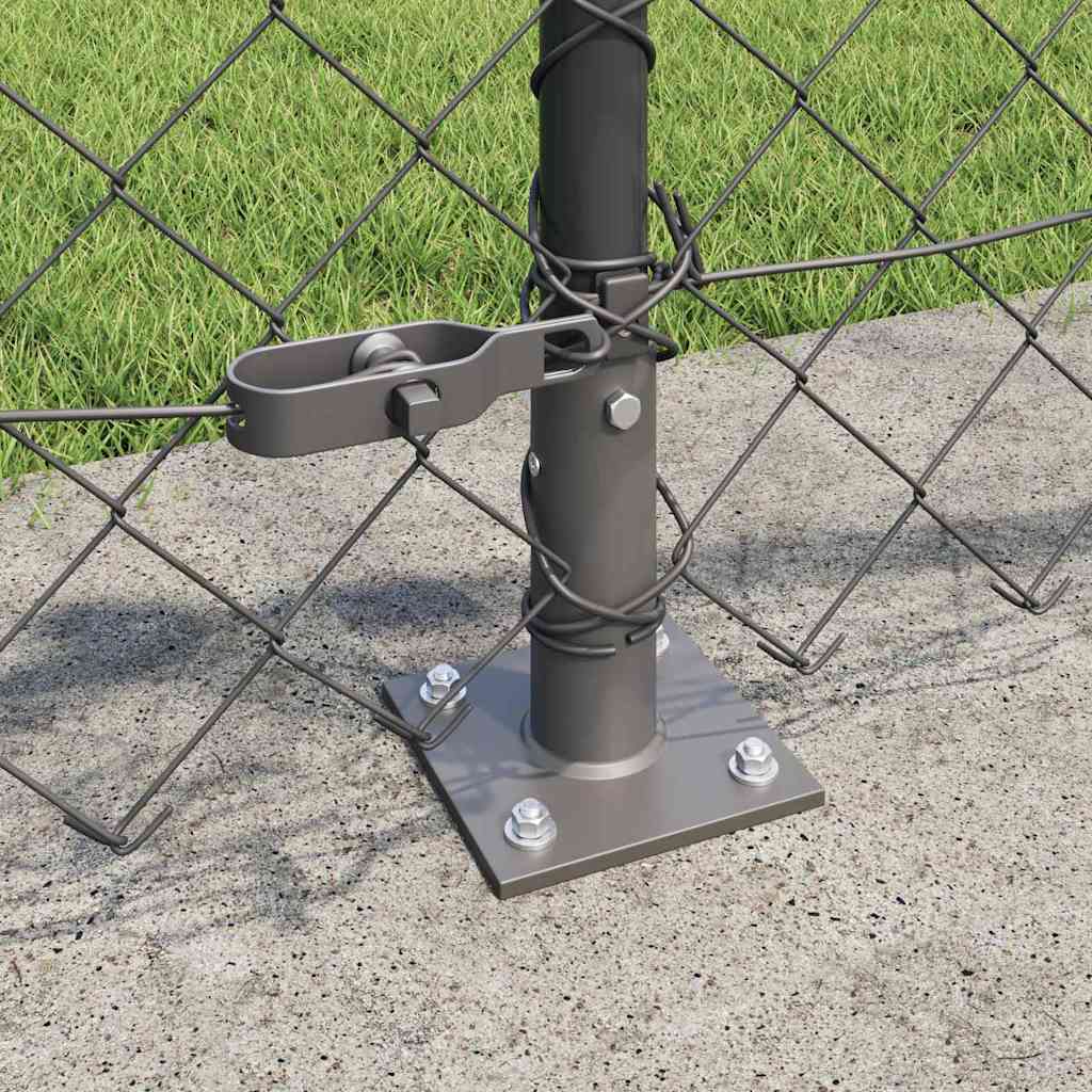 Fence Post Grey 10 x 0.4 m (60 x 60 mm mesh) Steel and PVC