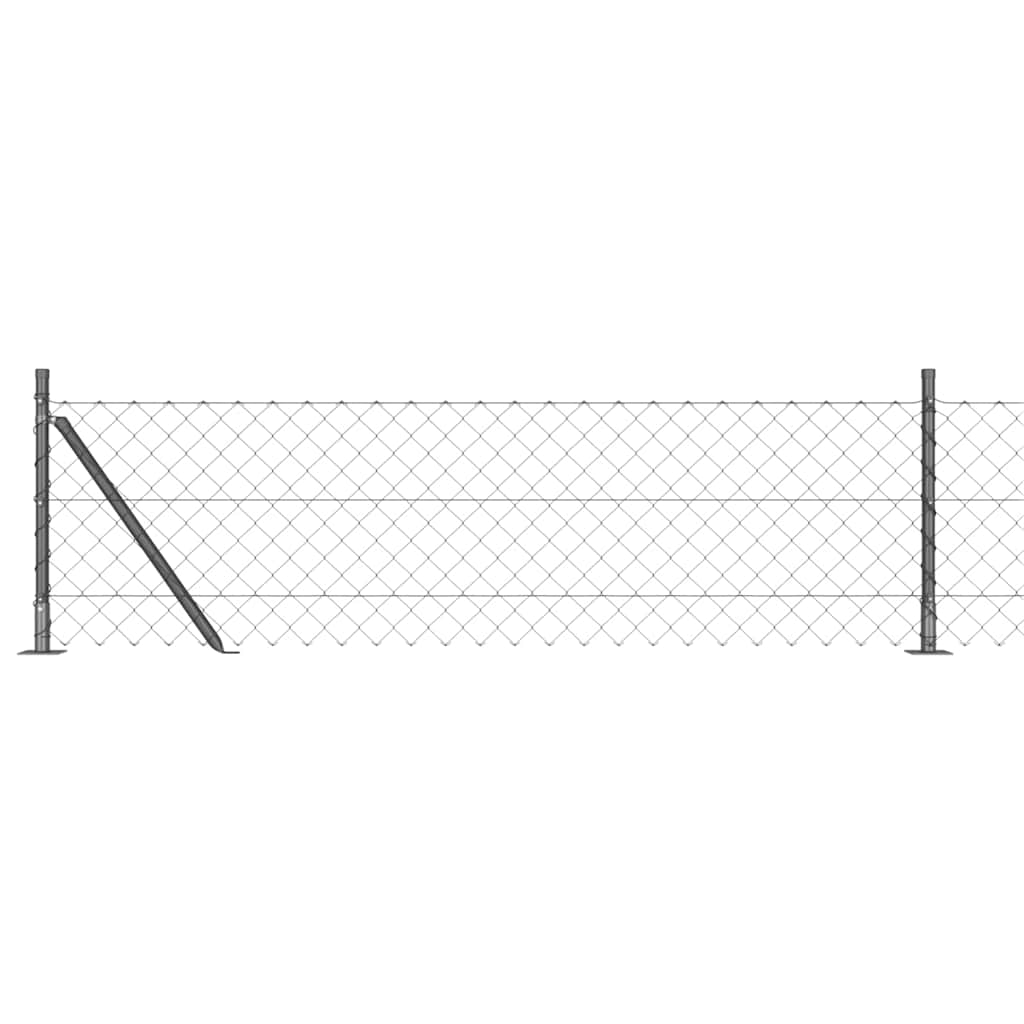Fence Post Grey 10 x 0.4 m (60 x 60 mm mesh) Steel and PVC