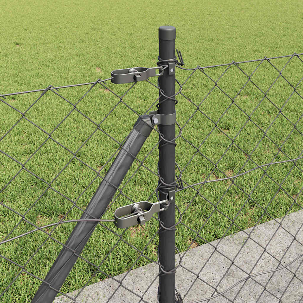 Fence Post Grey 10 x 0.6 m (60 x 60 mm mesh) Steel and PVC