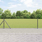 Fence Post Grey 10 x 0.6 m (60 x 60 mm mesh) Steel and PVC