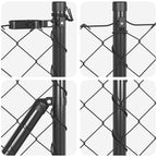 Fence Post Grey 10 x 0.8 m (60 x 60 mm mesh) Steel and PVC