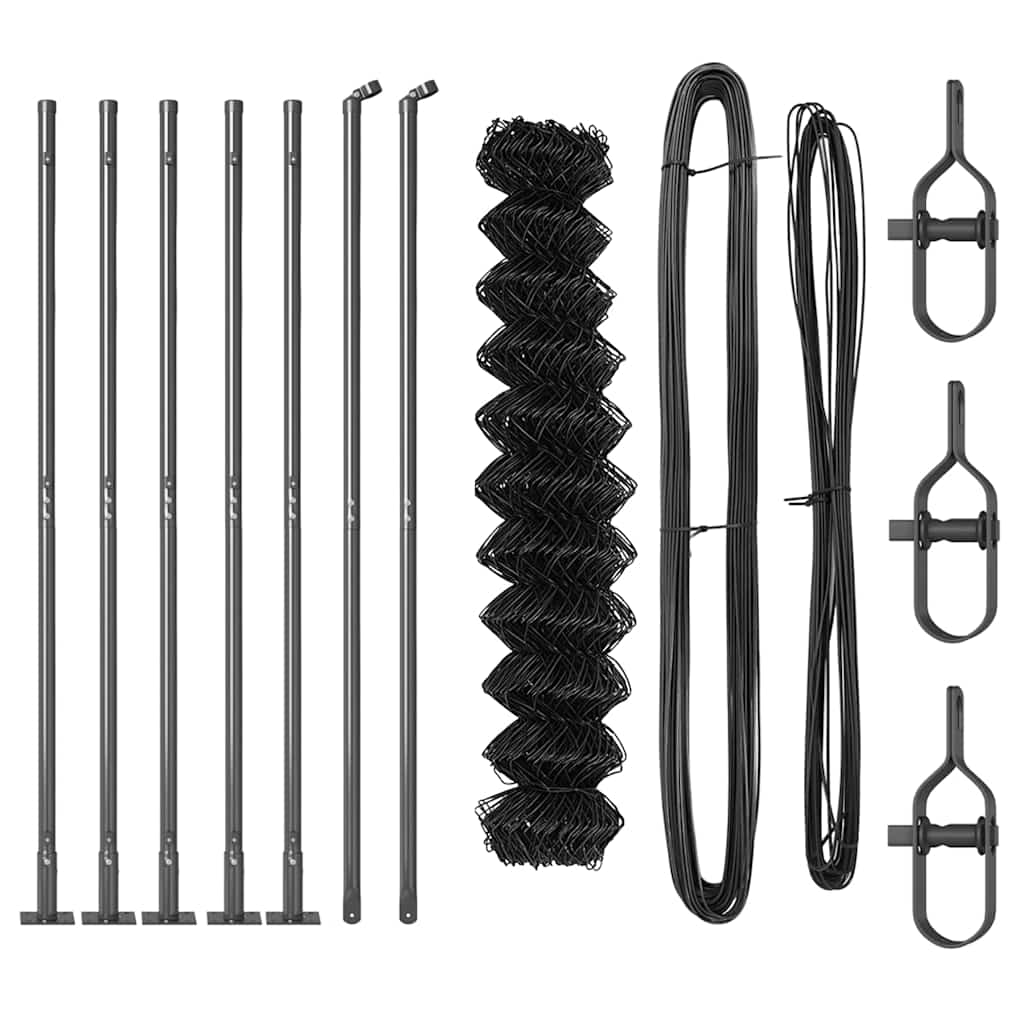 Fence Post Grey 10 x 1.2 m (60 x 60 mm mesh) Steel and PVC