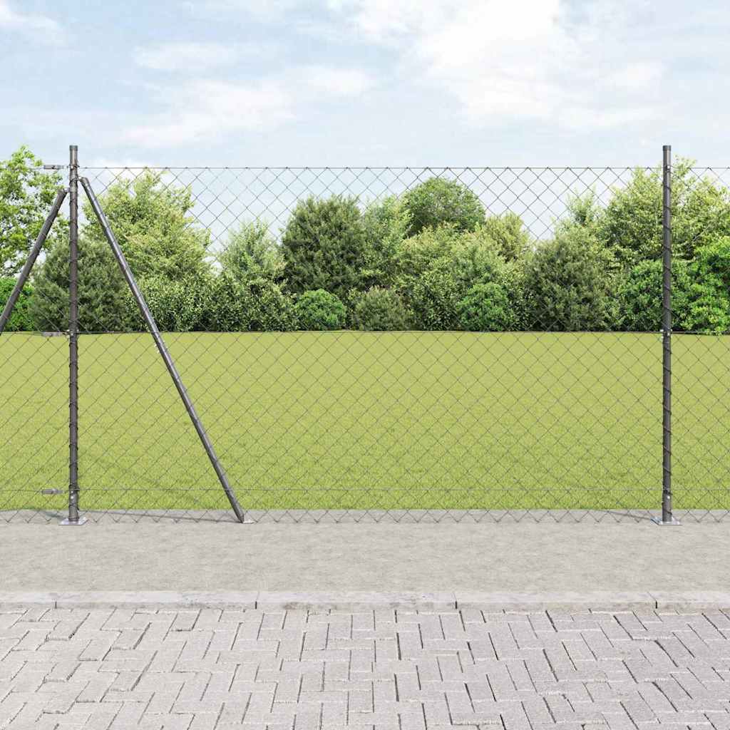 Fence Post Grey 10 x 1.4 m (60 x 60 mm mesh) Steel and PVC