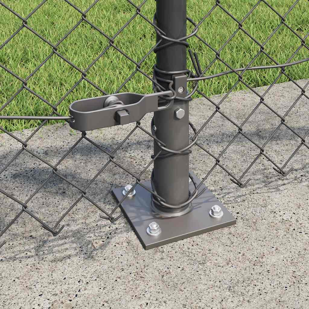 Fence Post Grey 25 x 0.8 m (40 x 40 mm mesh) Steel and PVC