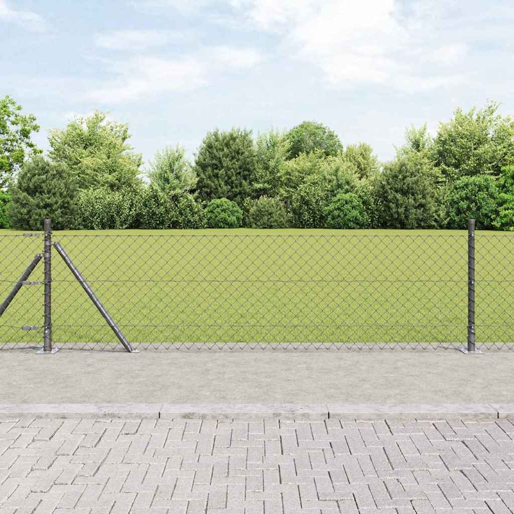 Fence Post Grey 25 x 0.6 m (60 x 60 mm mesh) Steel and PVC