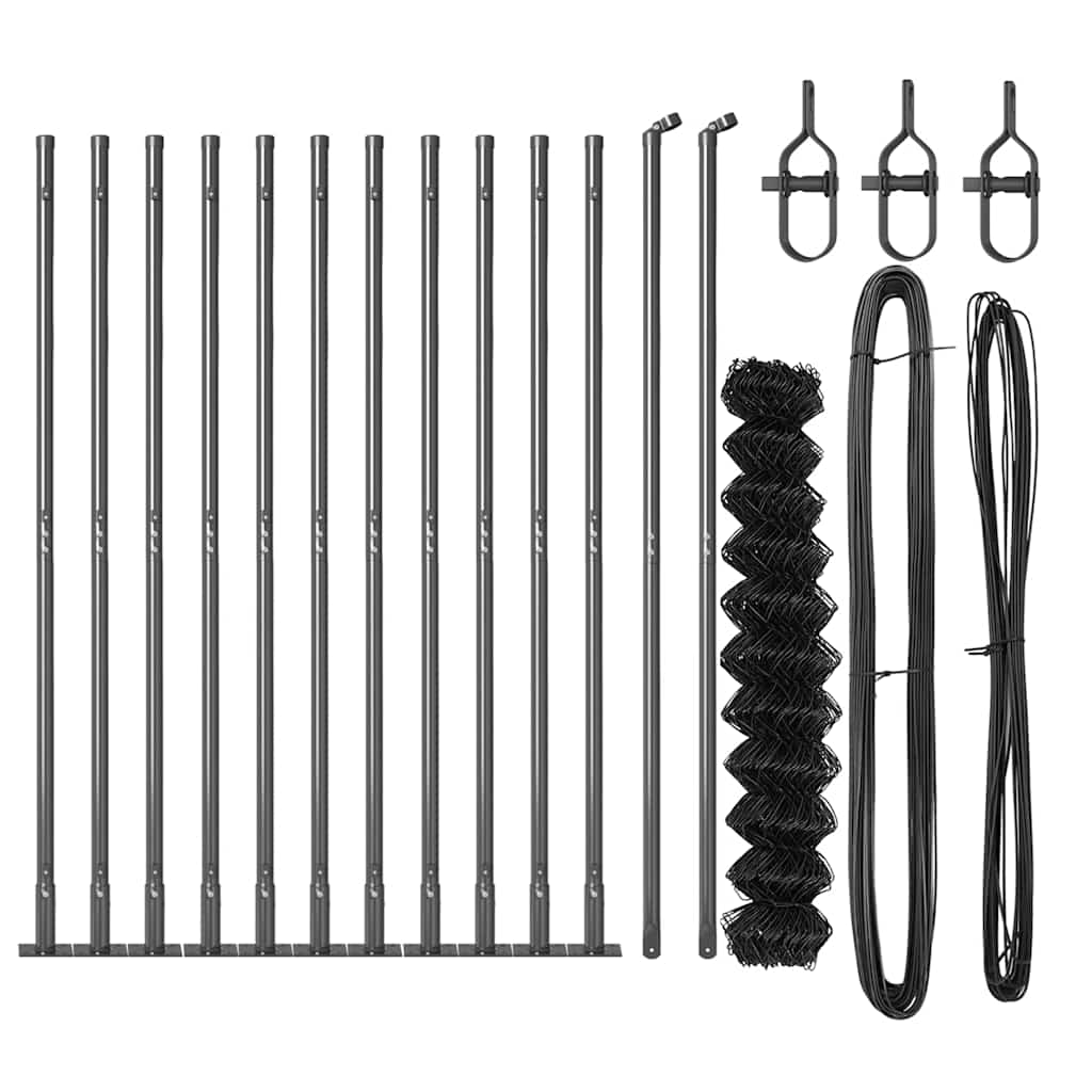 Fence Post Grey 25 x 1.2 m (60 x 60 mm mesh) Steel and PVC