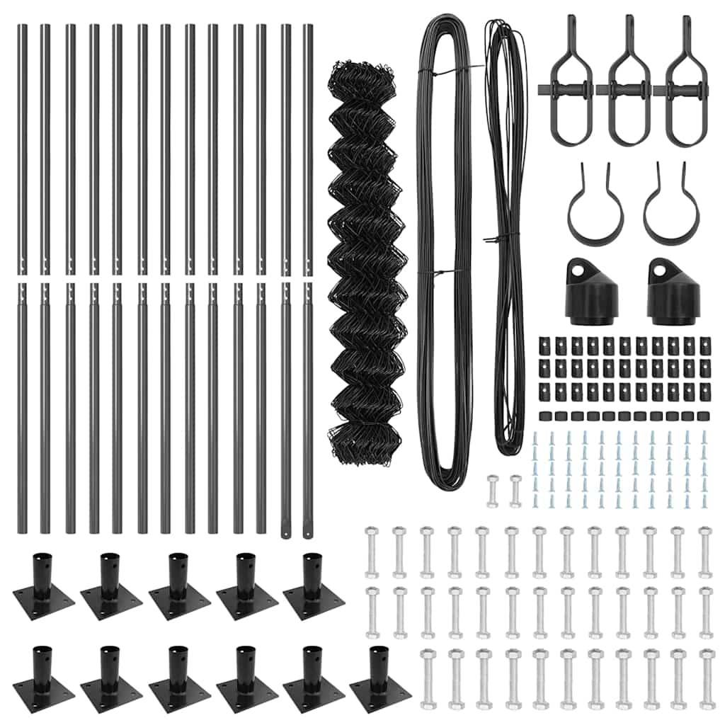 Fence Post Grey 25 x 1.2 m (60 x 60 mm mesh) Steel and PVC