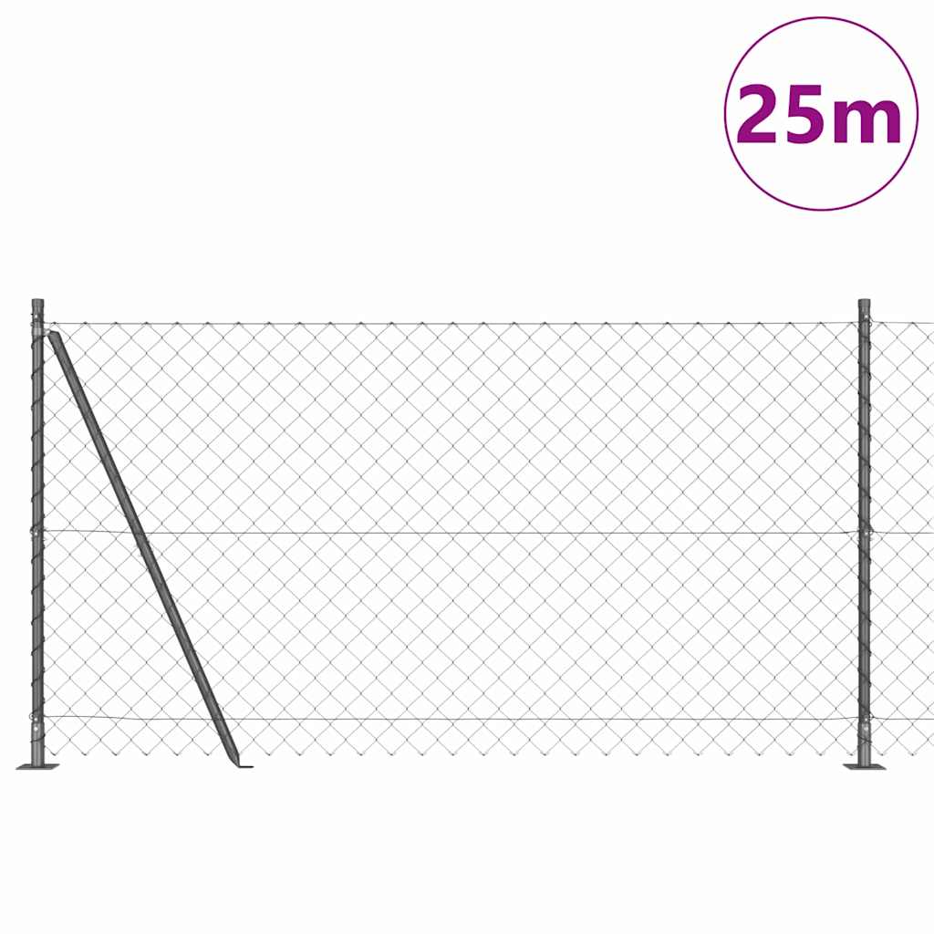 Fence Post Grey 25 x 1.2 m (60 x 60 mm mesh) Steel and PVC