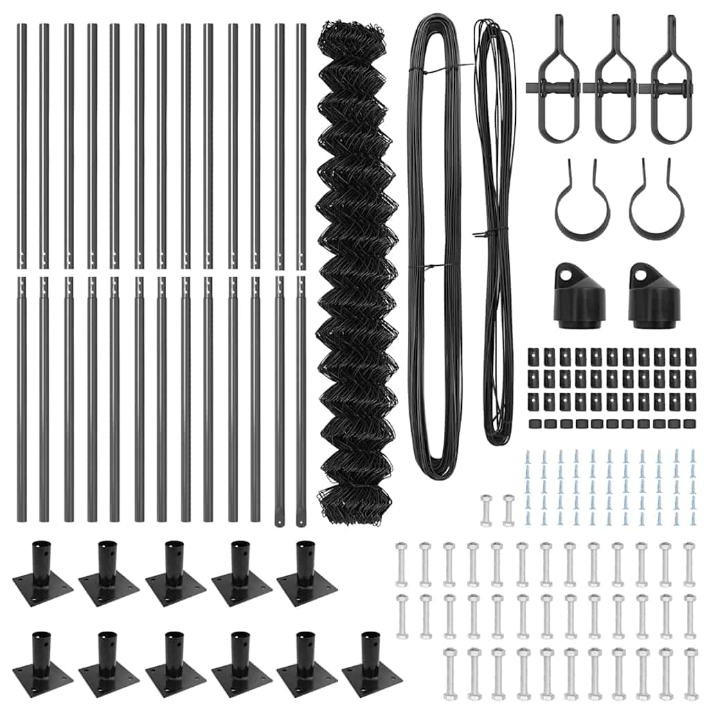 Fence Post Grey 25 x 1.4 m (60 x 60 mm mesh) Steel and PVC
