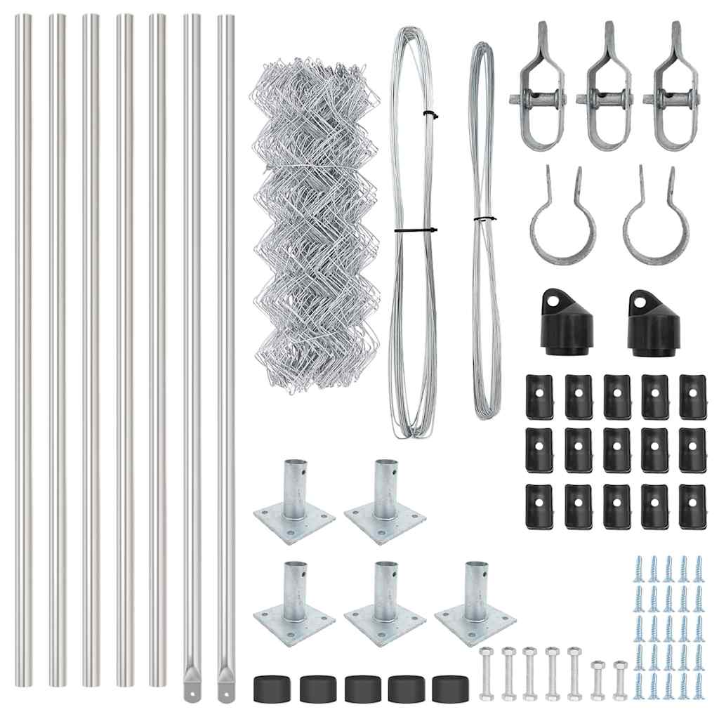 Fence Post Silver 10 x 0.4 m (40 x 40 mm mesh) Steel