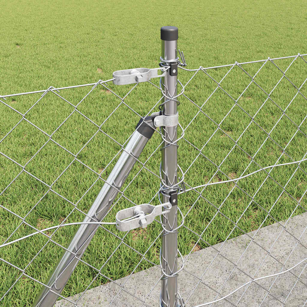 Fence Post Silver 10 x 0.4 m (60 x 60 mm mesh) Steel