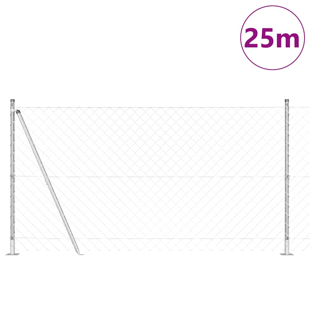 Fence Post Silver 25 x 1.2 m (60 x 60 mm mesh) Steel