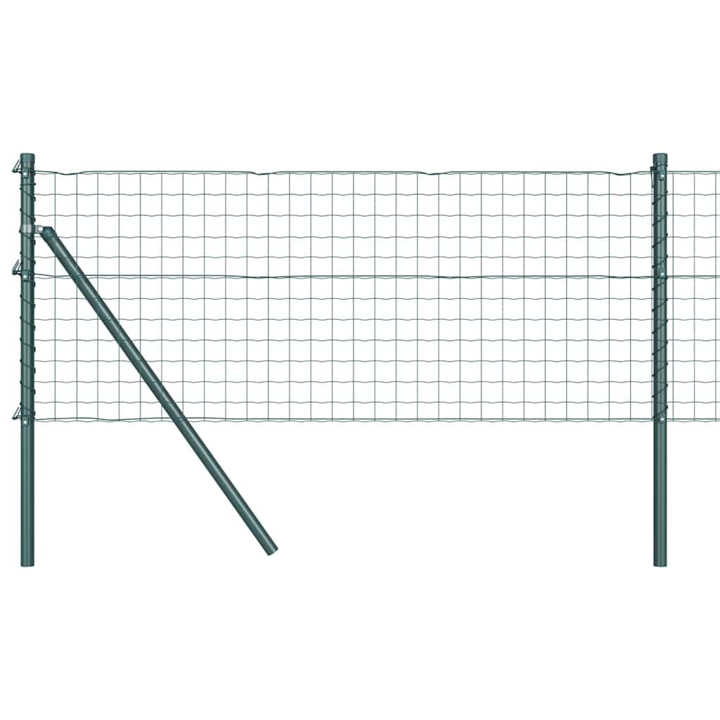 Fence with Post Green 0.4 x 10 m Steel and PVC