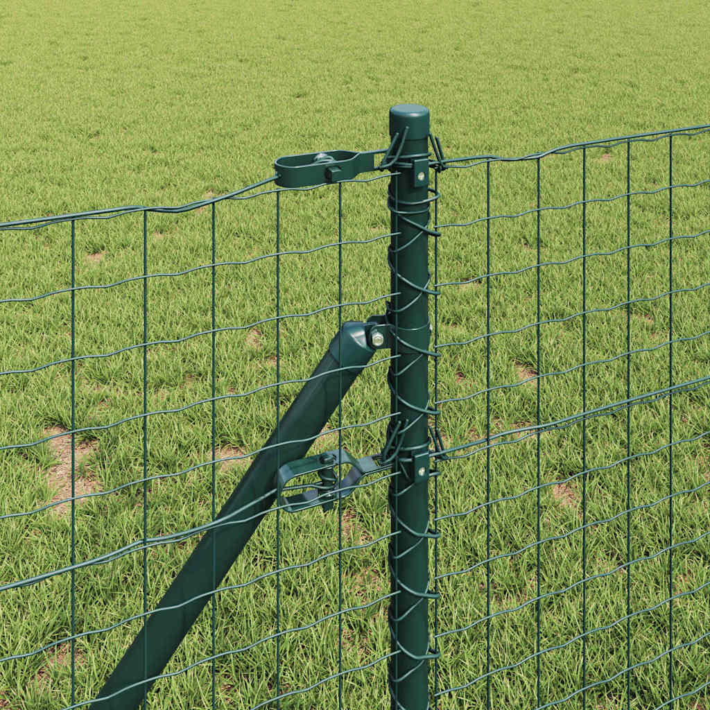 Fence with Post Green 0.8 x 10 m Steel and PVC