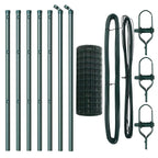 Fence with Post Green 0.8 x 10 m Steel and PVC