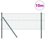Fence with Post Green 0.8 x 10 m Steel and PVC
