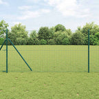 Fence with Post Green 1 x 10 m Steel and PVC