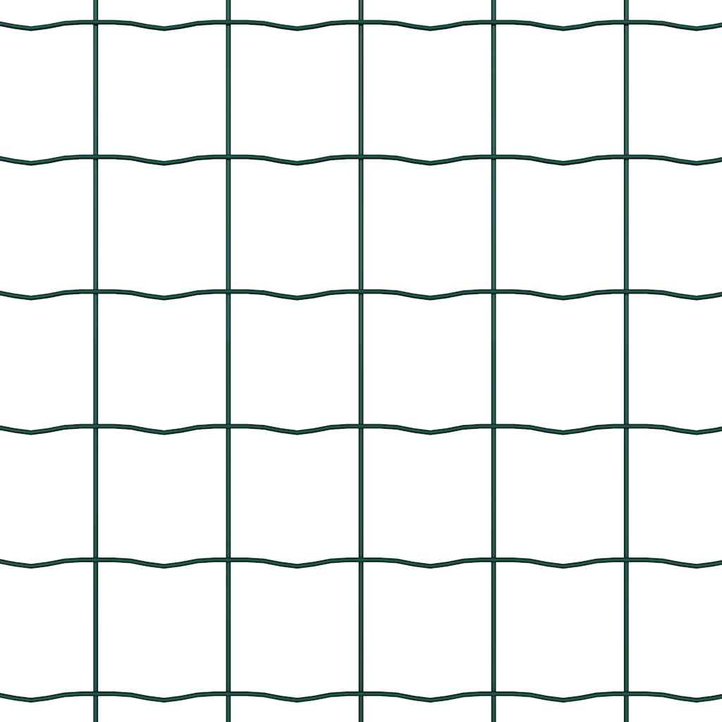 Fence with Post Green 1.4 x 10 m Steel and PVC