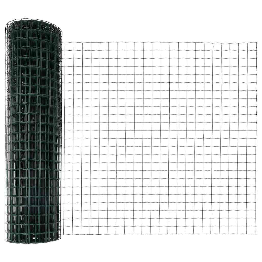 Fence with Post Green 1.4 x 10 m Steel and PVC