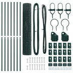 Fence with Post Green 1.5 x 10 m Steel and PVC