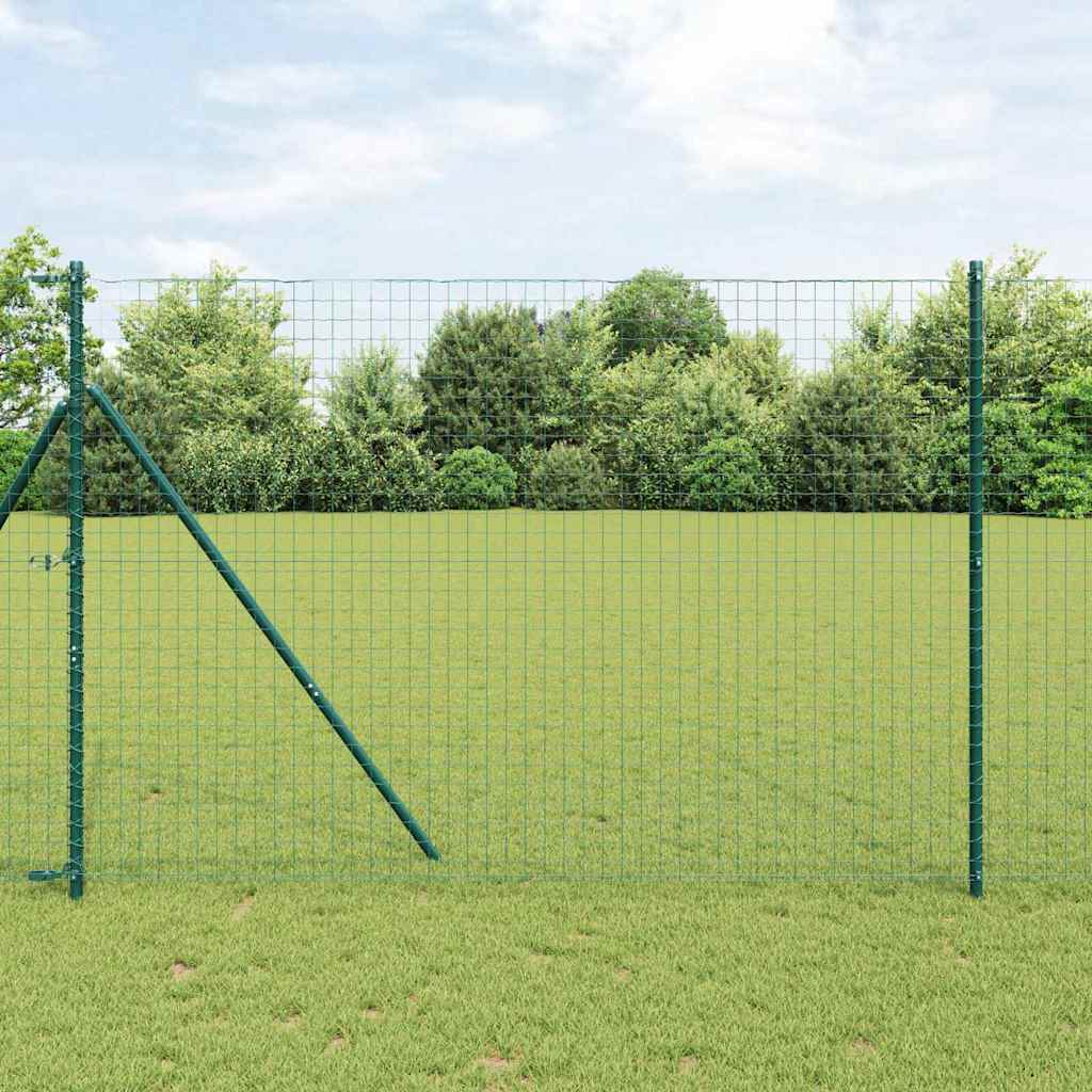 Fence with Post Green 1.6 x 10 m Steel and PVC