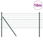Fence with Post Green 0.4 x 10 m Steel and PVC