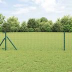 Fence with Post Green 0.6 x 10 m Steel and PVC