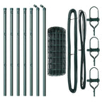 Fence with Post Green 0.6 x 10 m Steel and PVC