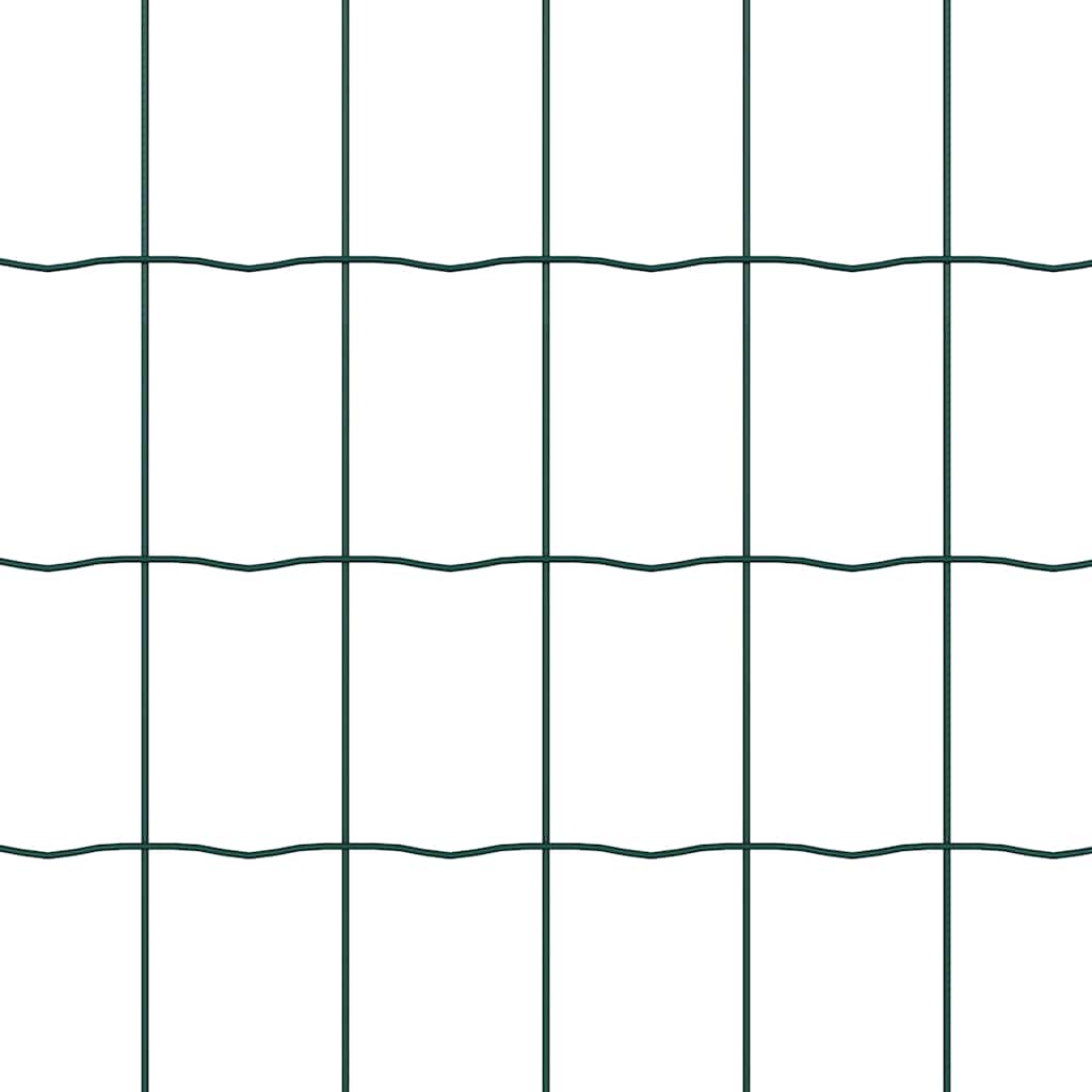 Fence with Post Green 1 x 10 m Steel and PVC