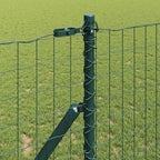 Fence with Post Green 1 x 10 m Steel and PVC