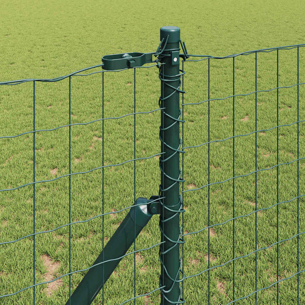 Fence with Post Green 1 x 10 m Steel and PVC