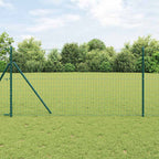Fence with Post Green 1 x 10 m Steel and PVC
